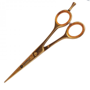 Flat Model Razor Edge Barber Scissors Golden Color 6.5