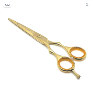 Left Handed Professional Barber Razor Edge Scissors Golden Color 6.5