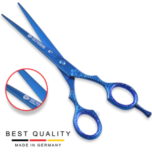 Professional Barber Razor Edge Scissors Shaheen Model Blue 6”