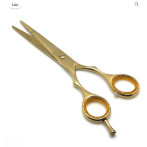 Left Handed Professional Barber Razor Edge Scissors Golden Color 7
