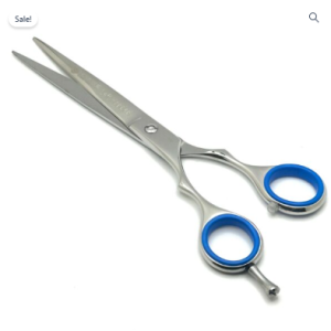 Left Handed Professional Barber Razor Edge Scissors Silver Color 7
