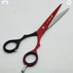 Jaguar double Tari Razor Edge Barber Scissors Red & Black Color 7