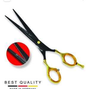 Professional Barber Razor Edge Scissors Black & amp Gold 6.5